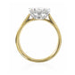 18KWG/18KYG 花柄 天然ダイヤモンドリング 1.11ct ラウンドカット