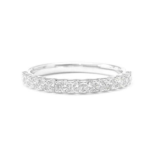 18KWG Round-cut Natural Diamond Eternity Ring - 0.38ct