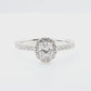 18KWG Colorless D Natural Diamond Ring 0.721ct Oval Cut