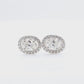 18KWG ほぼ無色F-G 天然ダイヤモンドピアス 0.888ct オーバルカット