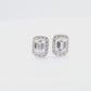 18KWG 無色D-E 天然ダイヤモンドピアス 1.223ct エメラルドカット
