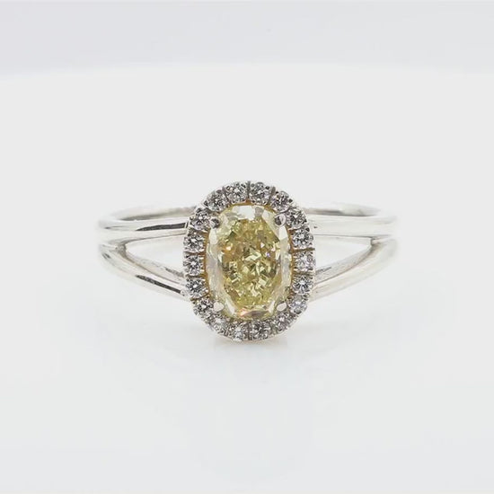 イエローダイヤモンドリング オーバル 1.35ct VS1 映像