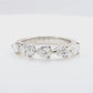 PT900 5 Stone Pear Cut Half Eternity Diamond Ring 1.22ct