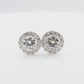 18K Colorless Round Diamond Earrings - 1.092ct