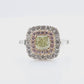 天然ダイヤモンドリング Green Yellow 2.02ct Cushion PT900 映像