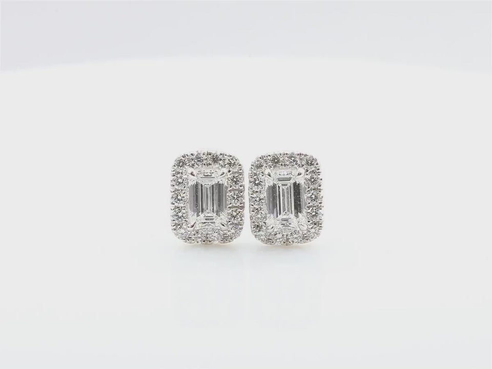 18K ダイヤモンドピアス エメラルドカット - 0.83ct – ヴァイス