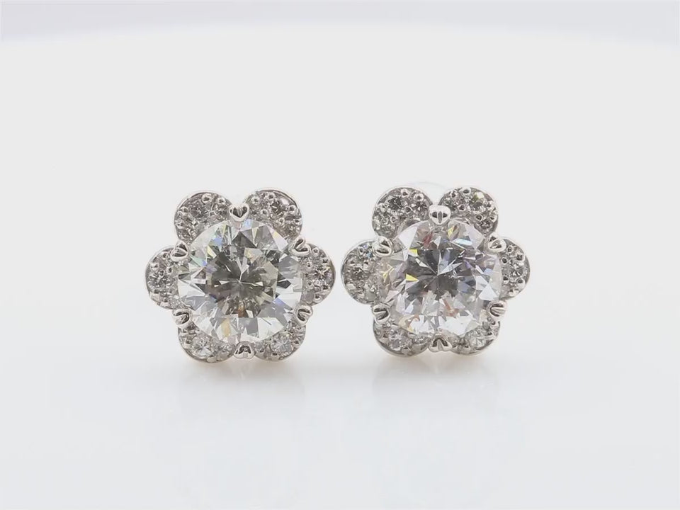 天然ダイヤモンドリング ほぼ無色 花柄 ラウンド 2.227ct 映像