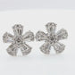 Flower Design Diamond Earrings - 18KWG 1.24ct