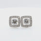 18K Round Diamond 2-Way Halo Earrings 0.954ct 