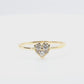 18KYG ほぼ無色G-H 天然ダイヤモンドリング 0.15ct ラウンドカット ハート形状
