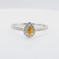 18KWG Pear Fancy Vivid Yellow Orange Diamond Ring - 0.583ct