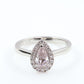 Mael Very Light Orange-Pink Pear Shape Diamond Ring 0.817ct Natural CGL SI-2 