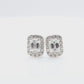 18K ダイヤモンドイヤリング エメラルドカット 0.85ct
