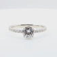 18K 無色E ダイヤモンドリング 1.025ct VS2 ラウンドカット