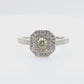 PT900 グリーンダイヤモンドリング 0.771ct Fancy Light Green Yellow ラディアント