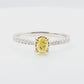 18K Oval-cut Vivid Yellow Diamond Ring - 0.59ct