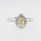 天然ダイヤモンドリング Yellow 0.973ct Pear 18KWG 映像
