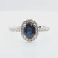 18K Blue Sapphire Diamond Ring - 1.424ct