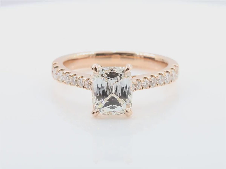 天然ダイヤモンドリング ほぼ無色 クッション VVS1 2.063ct 映像