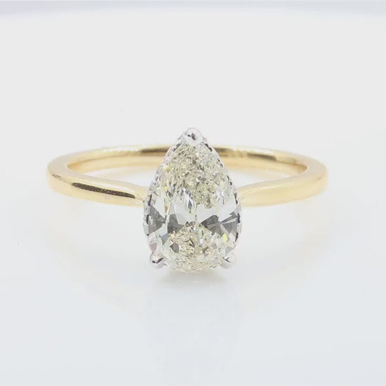 天然ダイヤモンドリング フェイントイエロー ペア SI1 1.44ct  映像