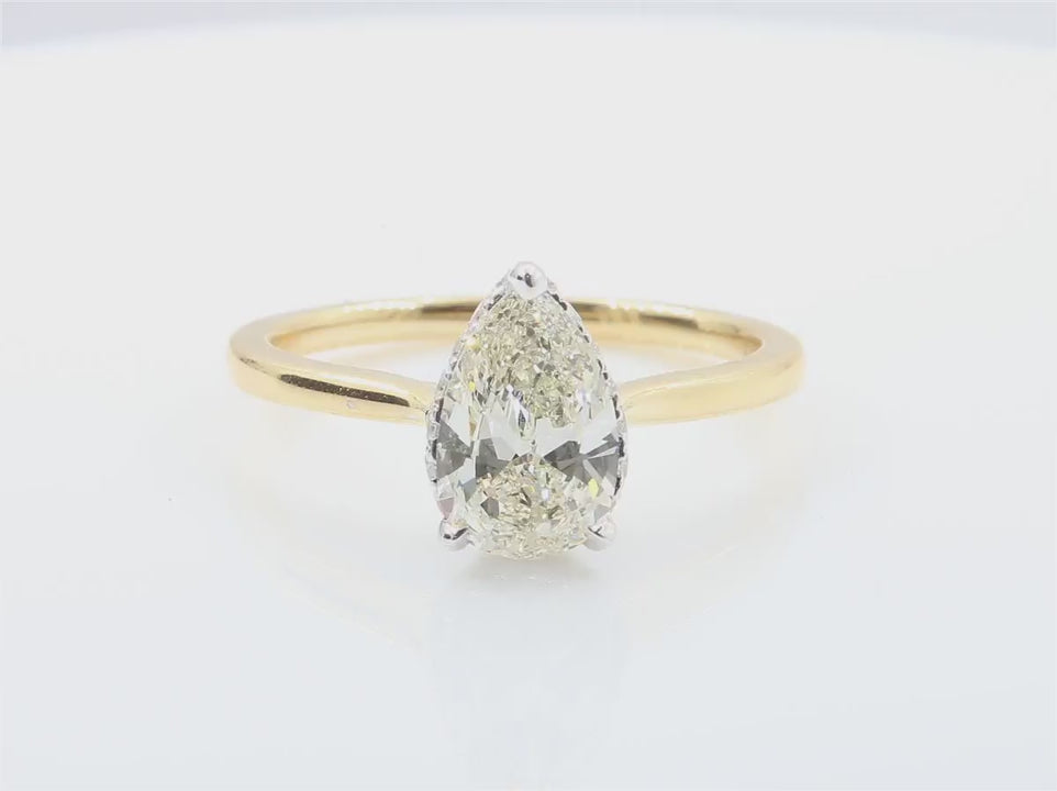 天然ダイヤモンドリング フェイントイエロー ペア SI1 1.44ct  映像