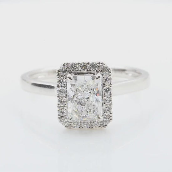 天然ダイヤモンドリング 無色 ラディアント VS1 1.18ct 映像