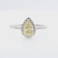 天然ダイヤモンドリング Yellow 1.334ct Pear 18KWG 映像