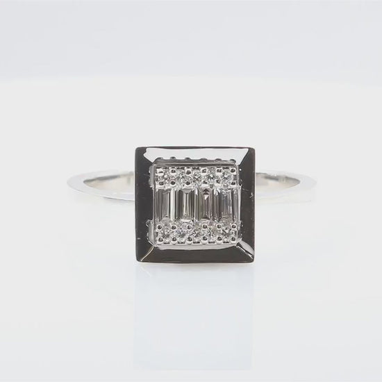 天然ダイヤモンドリング 0.25ct 18KWG バゲット 映像