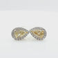 PT900 イエローダイヤモンドイヤリング 0.8ct Light Yellow SI1 ペア