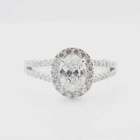 天然ダイヤモンドリング 1.5ct Oval 18KWG 映像
