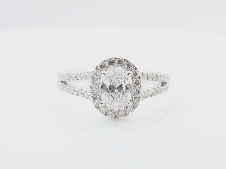 天然ダイヤモンドリング 1.5ct Oval 18KWG 映像