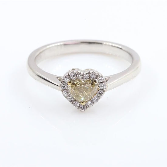 Mael ファンシー・イエローハート・ダイヤモンドリング 0.459ct 天然 CGL SI-1 リング映像