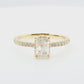 18K Radiant-cut Near Colorless Diamond Ring - 1.061ct 