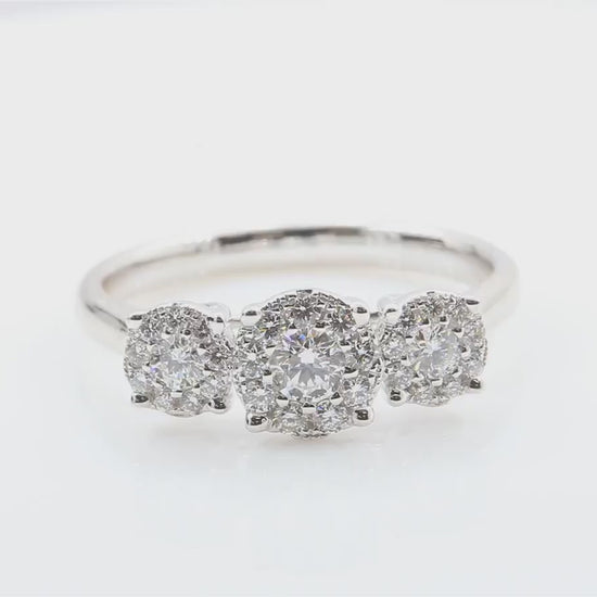  天然ダイヤモンドリング 無色 ラウンド 0.5ct  映像