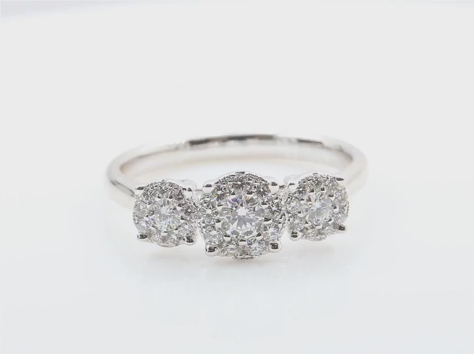  天然ダイヤモンドリング 無色 ラウンド 0.5ct  映像