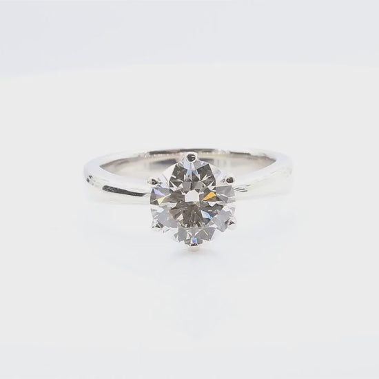 天然ダイヤモンドリング 1.52ct Round PT900 映像