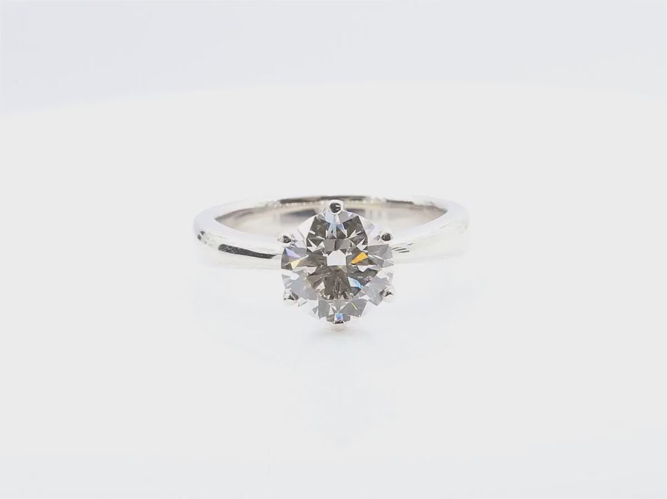 天然ダイヤモンドリング 1.52ct Round PT900 映像
