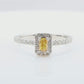 天然ダイヤモンドリング Orange Yellow 0.611ct Radiant 18KWG 映像
