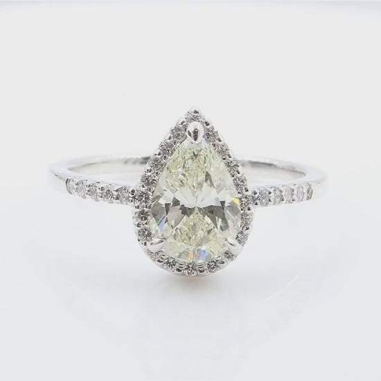 天然ダイヤモンドリング ベリーライトイエロー ペア SI1 1.455ct 映像