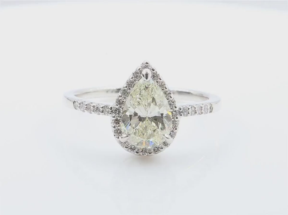 天然ダイヤモンドリング ベリーライトイエロー ペア SI1 1.455ct 映像