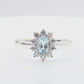 18K Aquamarine Diamond Ring Oval-cut - 0.77ct