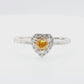 18K Heart-cut Fancy Vivid Yellow Orange Diamond Ring - 0.734ct