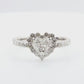PT950 Near Colorless H Diamond Ring 1.182ct Heart-cut