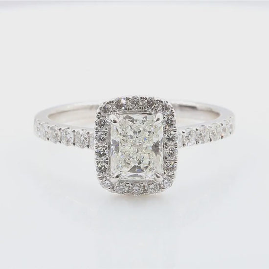 天然ダイヤモンドリング ほぼ無色 クッション VS2 1.003ct 映像