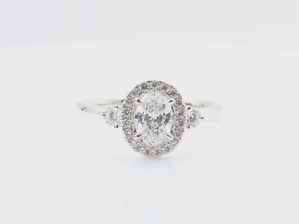 天然ダイヤモンドリング 1.02ct Oval 18KWG 映像