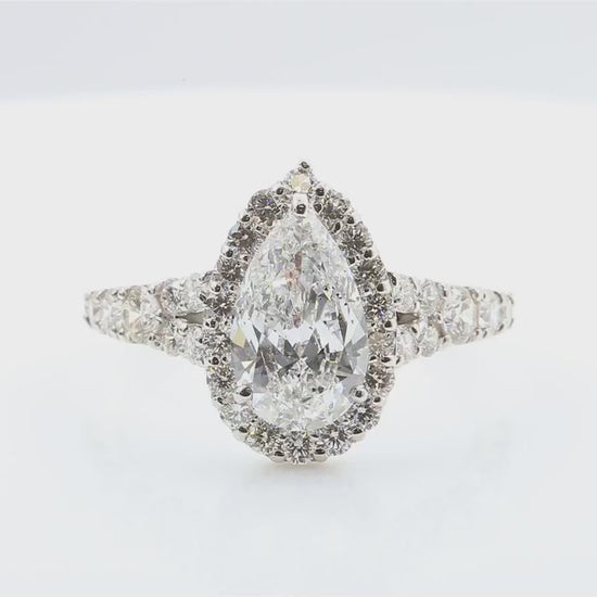 天然ダイヤモンドリング 2.601ct Pear PT950 映像