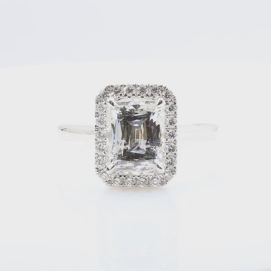 天然ダイヤモンドリング 2.371ct Emerald 18KWG 映像