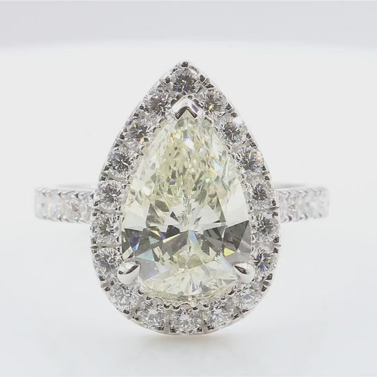 天然ダイヤモンドリング ベリーライトイエロー ペア SI2 4.33ct 映像