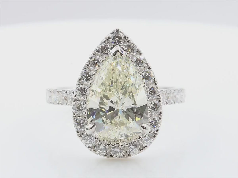 天然ダイヤモンドリング ベリーライトイエロー ペア SI2 4.33ct 映像