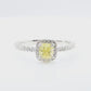 天然ダイヤモンドリング Yellow 1.017ct Cushion 18KWG 映像
